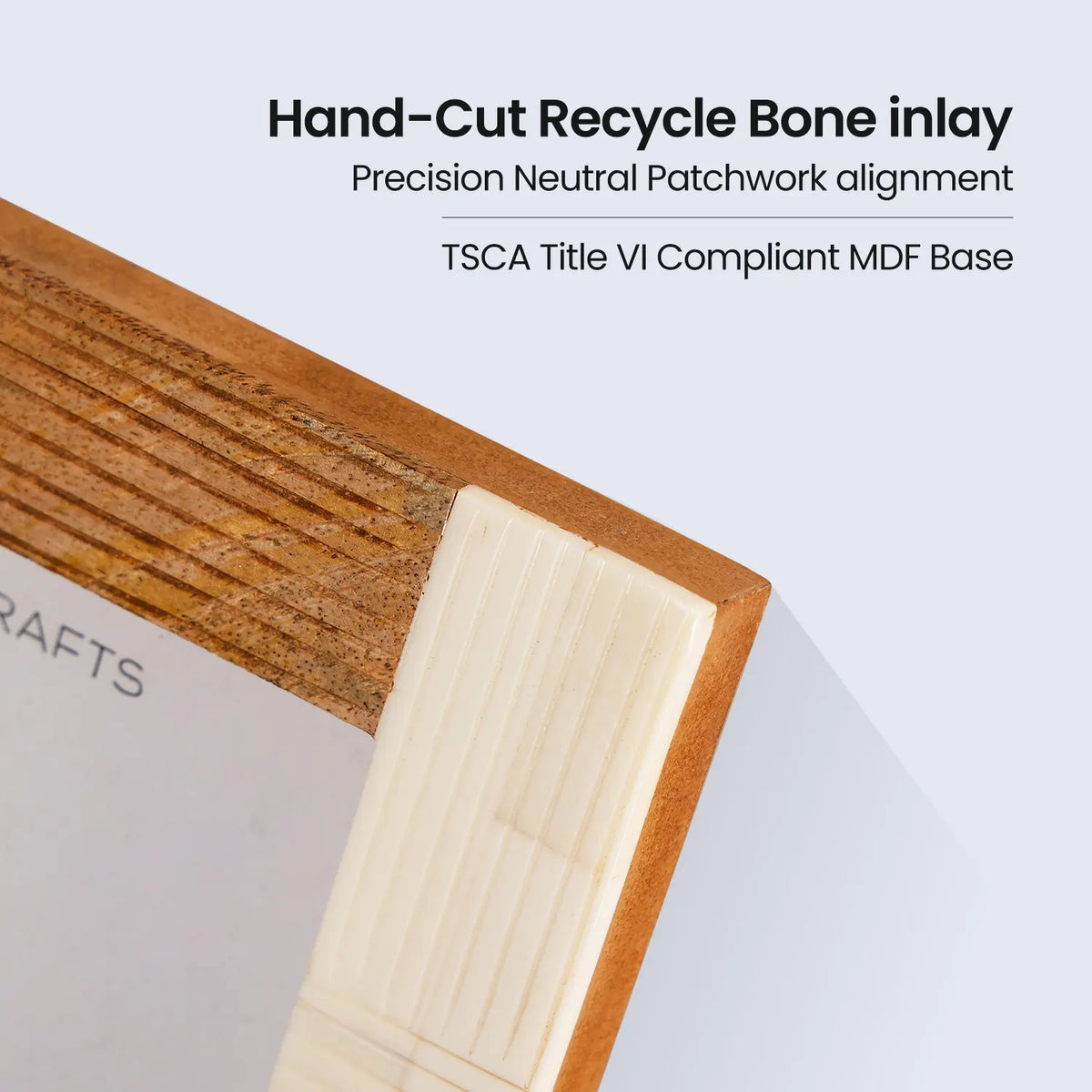 Picture Frame Neutral Patchwork Collection Horn, Bone & Wood Multi-Tone – 4x6 & 5x7"