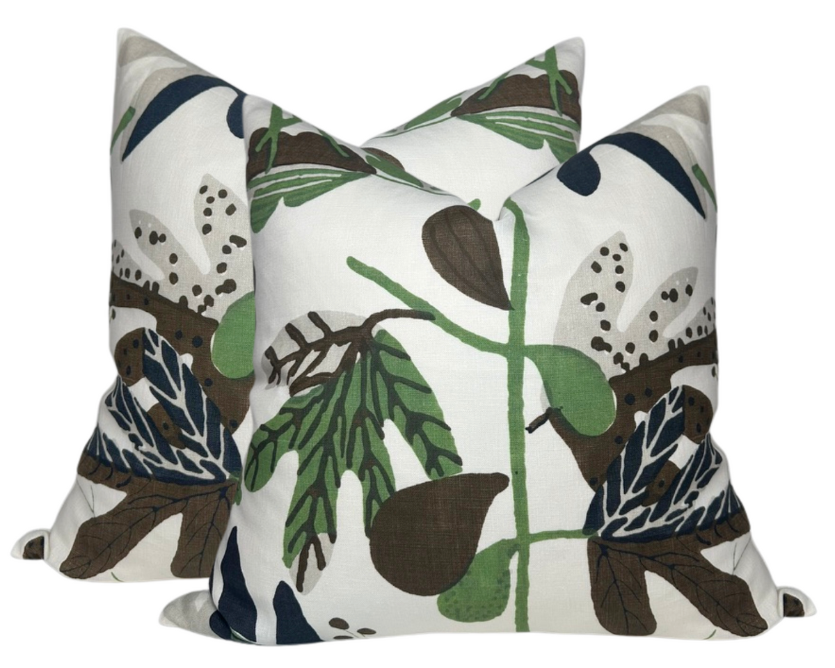 Matisse Leaf Pillow Cover in Green, Thibaut Pillows