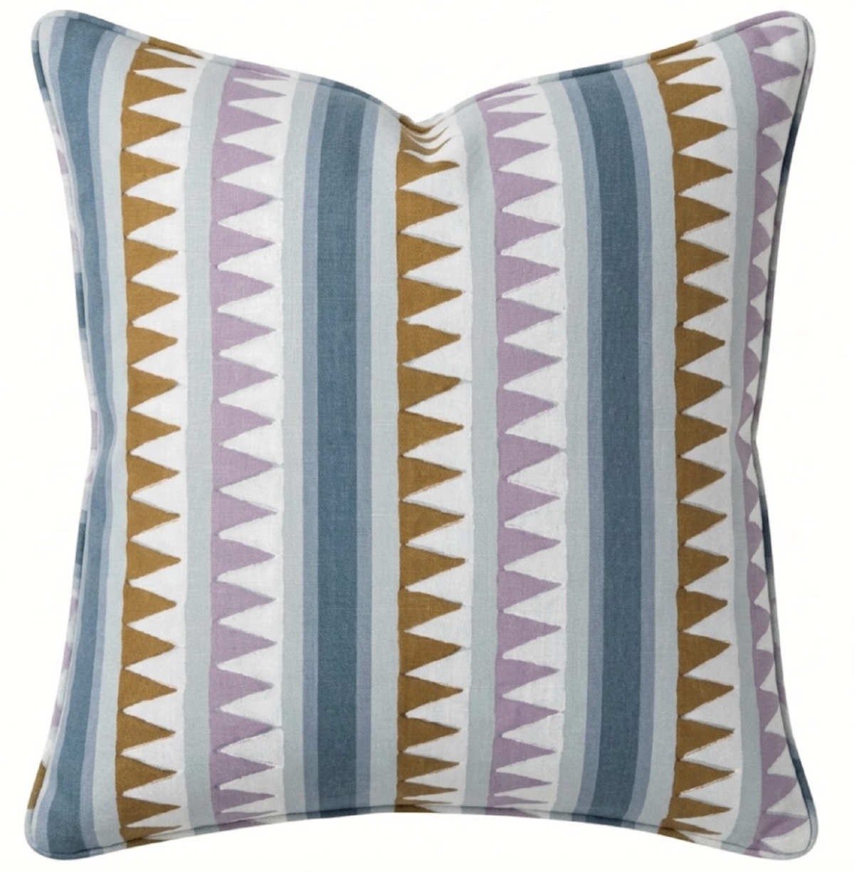 Lomita Striped Pillow Cover in Lavender and Blue, Thibaut Pillows