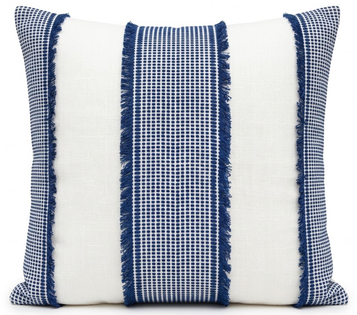 Tulum Casement Embroidered Pillow Cover in Blue, Schumacher Textiles