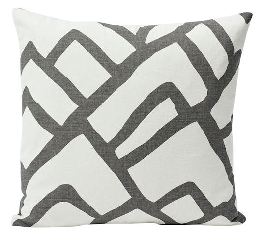 Zimba Pillow Cover in Charcoal, Schumacher Textiles
